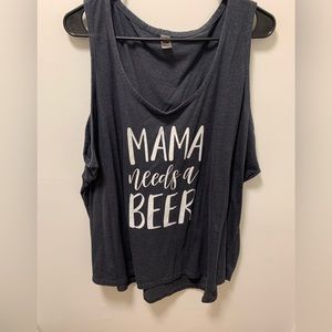 Mama needs a beer graphic tank top